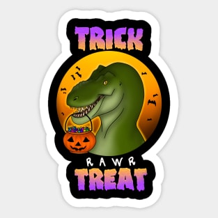 Trick Rawr Treat Halloween T. rex Sticker